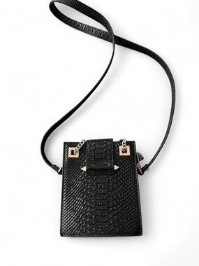 Karen Walker Black Crossbody Bag with Gold accents